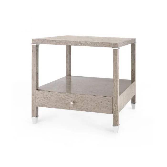 1-Drawer Side Table – Taupe Gray | Alessandra Collection | Villa & House