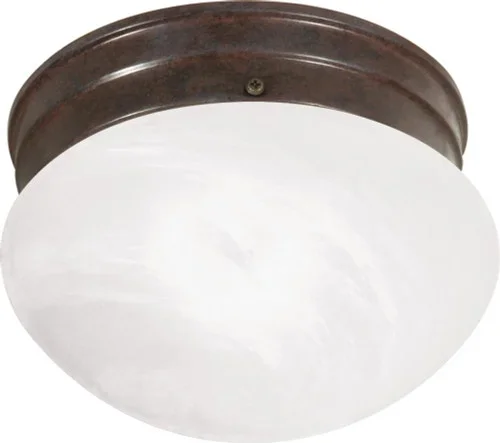 1 Light – 8” – Flush with Alabaster Glass – Old Bronze Finish (81|SF76/670)