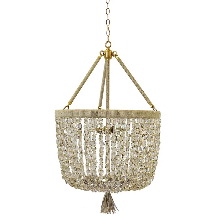 18″ Malibu Beaded Chandelier with Arms – Silver Mirrored Crystal Nugget Beads
