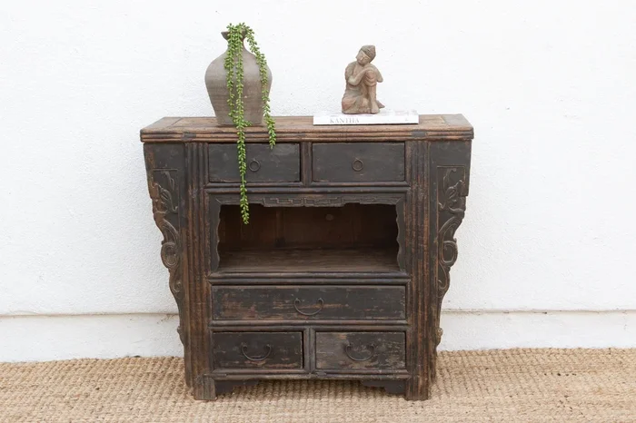 19th Century Carved Black Altar Cabinet (Trade)