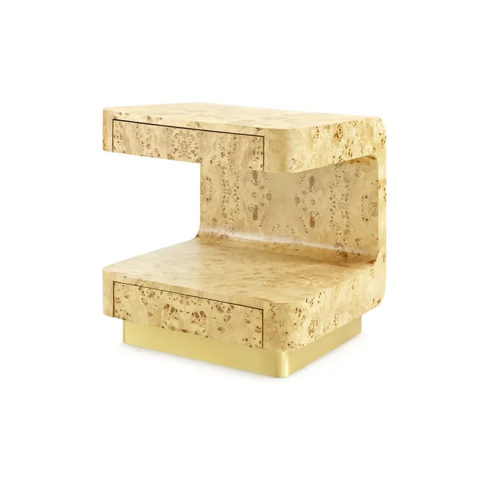 2-Drawer Side Table – Burlwood | Emil Collection | Villa & House
