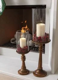 2 Piece Hurricane Pedestal Candle