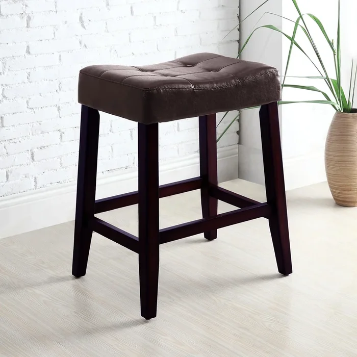 24″ Kent Saddle Chair with Tufted Button Seat