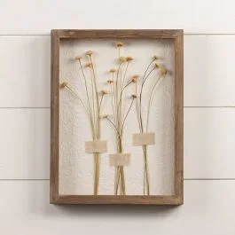 3 Bouquet Pressed Floral Framed Wall Plaque
