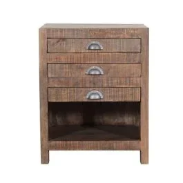 3 Drawer Rustic Farmhouse Side Table