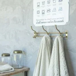 3 Hook Gold Metal Towel Rack