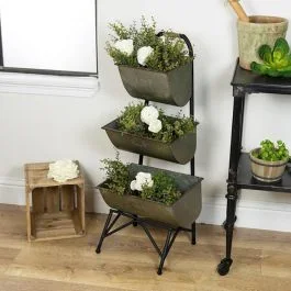 3 Tier Standing Metal Flower Planter