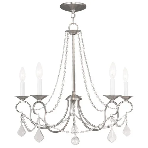 5 Light Brushed Nickel Chandelier (108|6515-91)