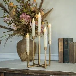 5 Taper Gold Finish Candle Holder