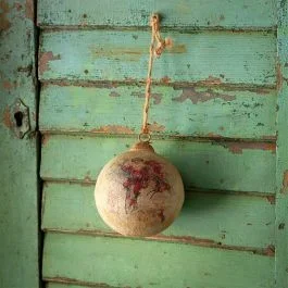 6 Inch Old World Santa Metal Ball Ornament Set of 3