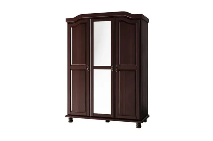 8101M – 100% Solid Wood Kyle 3-Mirrored Door Wardrobe Armoire