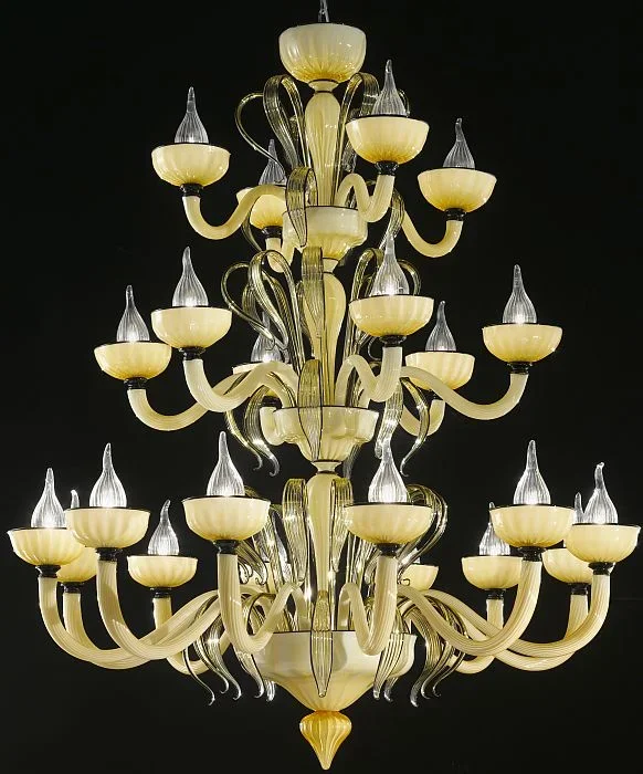 “Epoque” 22 Light Champagne Murano Glass Chandelier