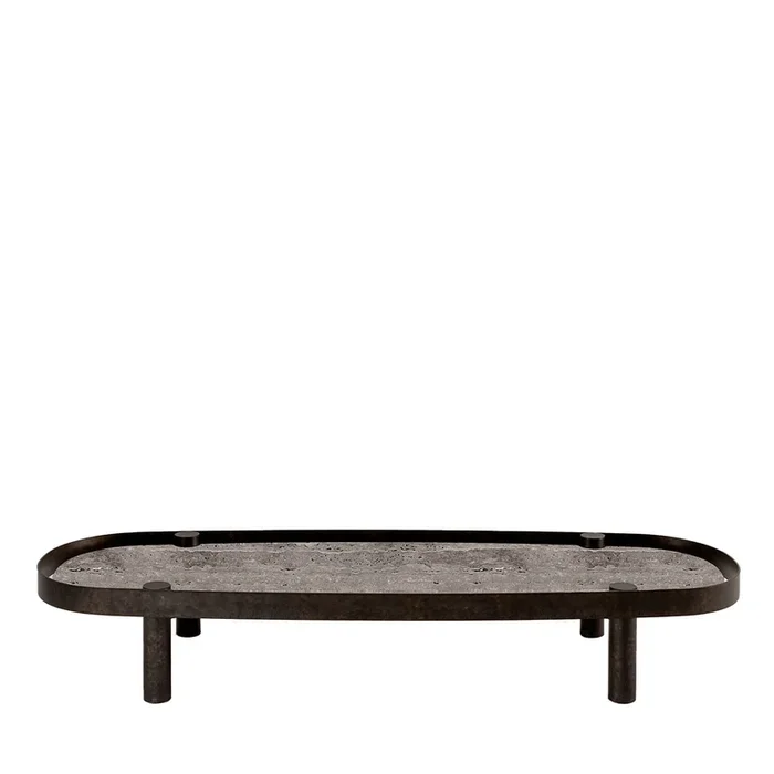 “Tray” Low Travertino Marble Coffe Table