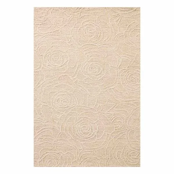 (A531) Rosey Neutral Tufted Area Rug, 5×7