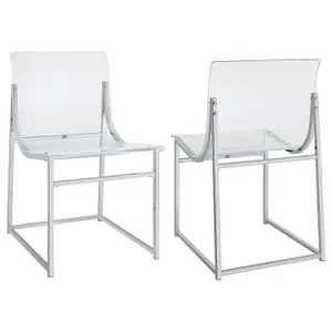 Adino Acrylic Dining Side Chair Chrome (set of 2)