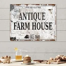 AFH Exclusive Antique Farm House Canvas Wall Sign