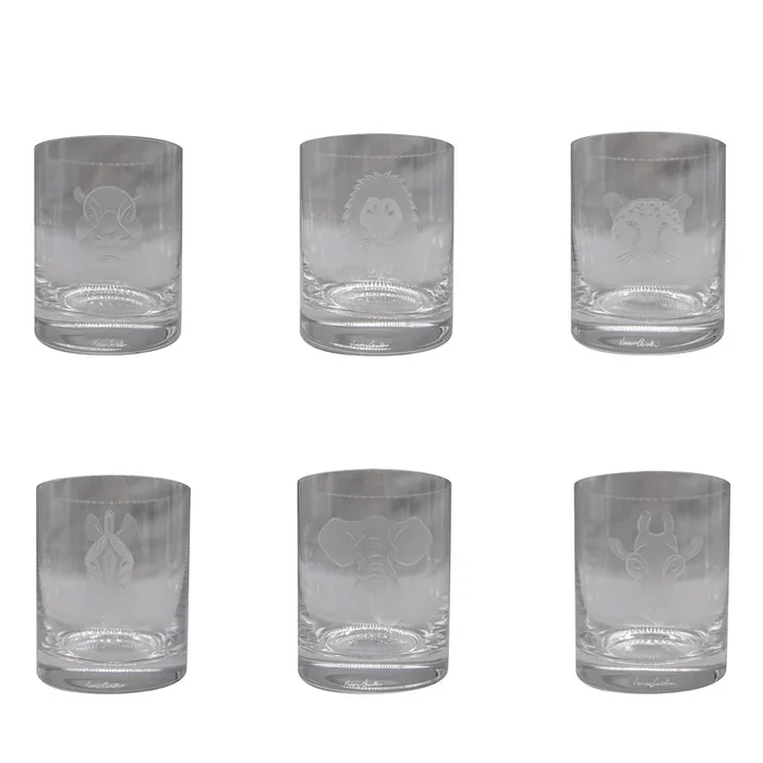 Africa Set of 6 Tumbler Glasses