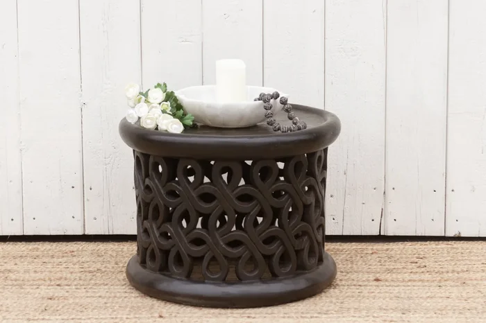 African Floral Bamileke Stool (Trade)