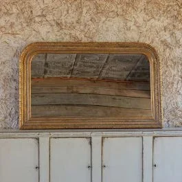 Aged French Country Horizontal Wall Mirror
