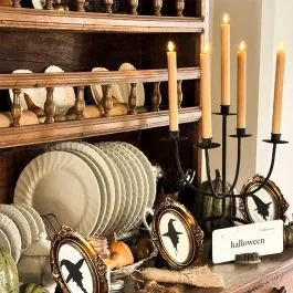 Aged Metal Taper Candle Candelabra