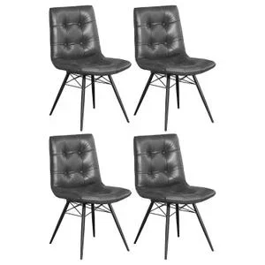 Aiken Upholstered Dining Side Chair Charcoal (set of 4)