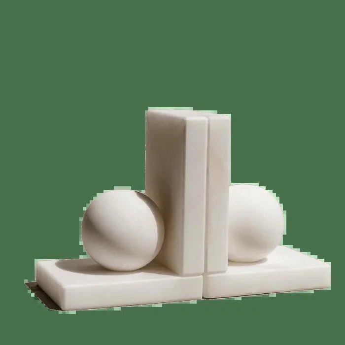 Alabaster Ball Bookends