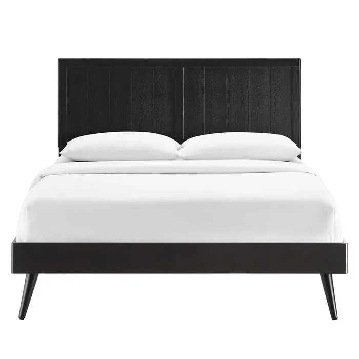Alana Wood Full Platform Bed With Splayed Legs