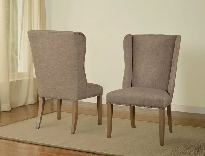Alex Uhpolstered Wingback Dining Chair in Dolphin