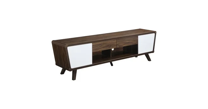 Alvin 2-door Engineered Wood 74-inch TV Stand Dark Walnut
