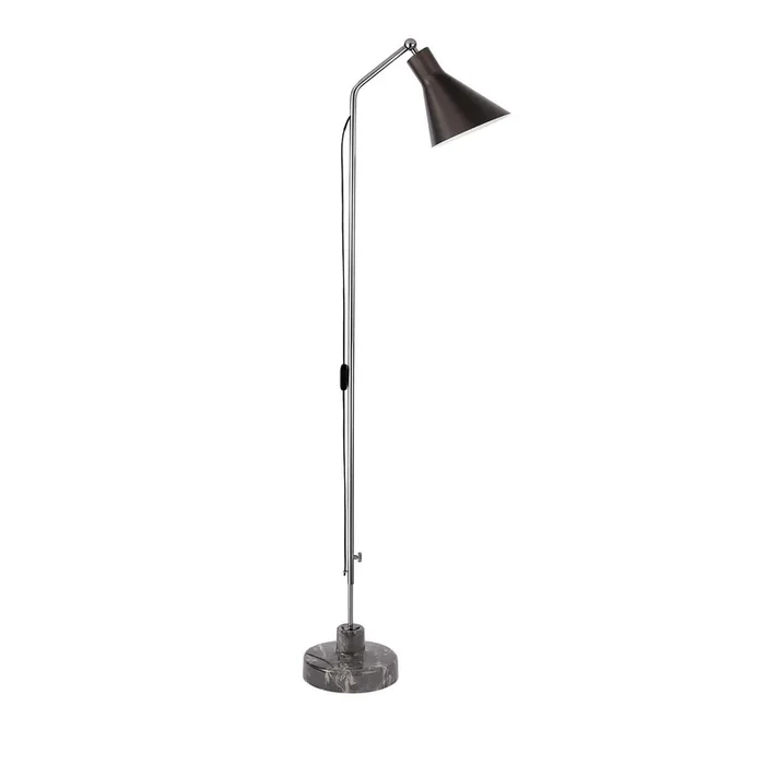 Alzabile Chrome Gray and Black Floor Lamp by Ignazio Gardella