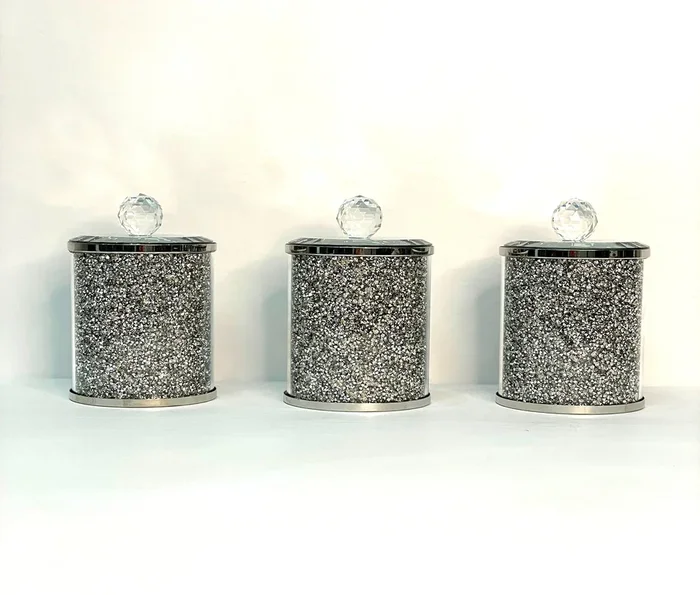 Ambrose Exquisite Three Glass Canister with Tray in Gift Box