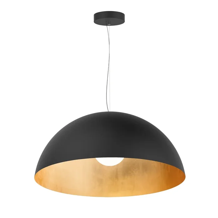 Amedeo Black Pendant Lamp and gold leaf #1