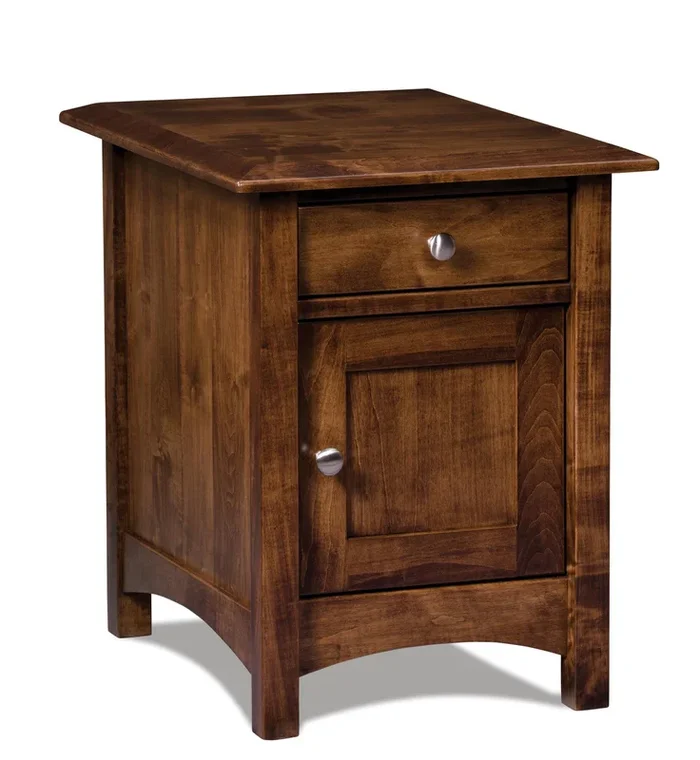 Amish Bloom End Table Cabinet
