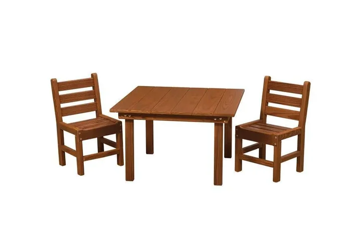 Amish Cedar Wood Kids’ Outdoor Table Set