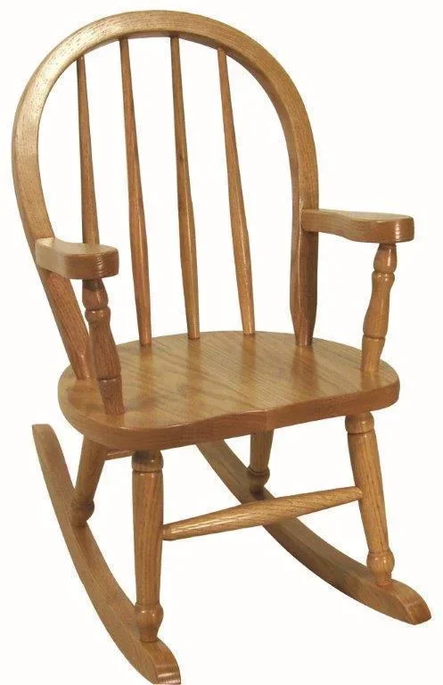 Amish Cherry Wood Windsor Kids’ Rocking Chair In-Stock – Choose Your Finish