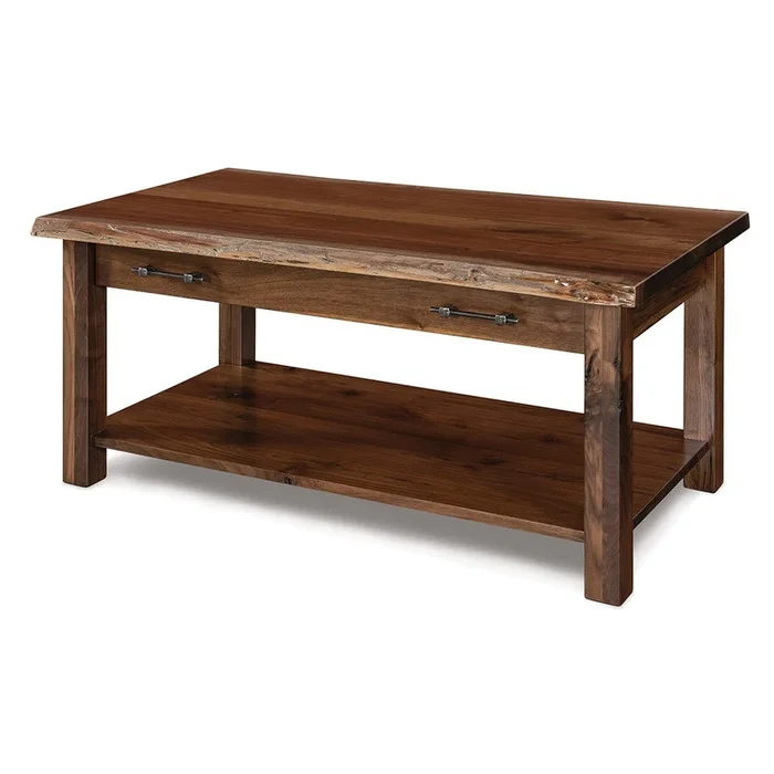 Amish Clarity Coffee Table with Live Edge