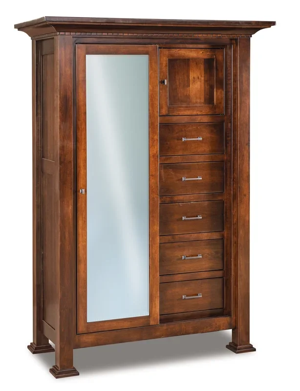 Amish David Chifforobe with Sliding Mirror Door