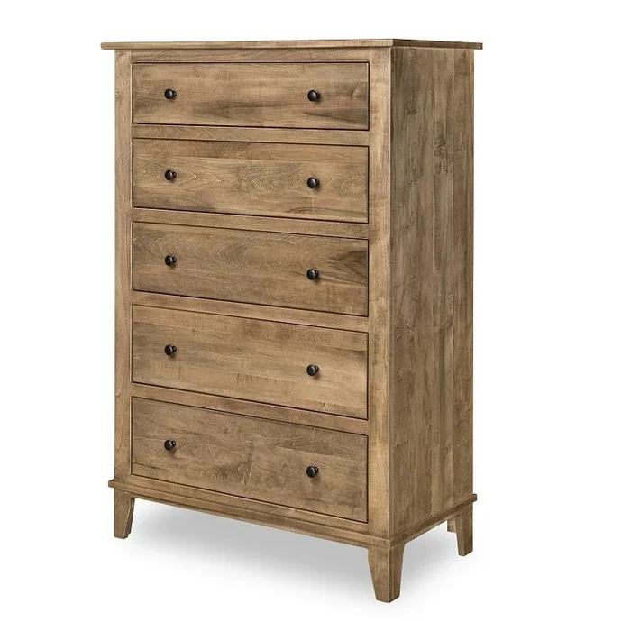 Amish Grand Calumet Oak Wood 5-Drawer Chest of Drawers – Quick Ship