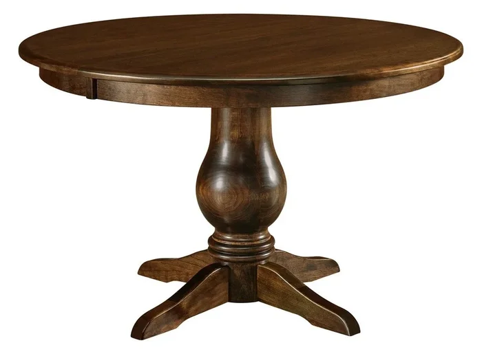 Amish Handcrafted Solid Wood Sadie Single Pedestal Dining Table