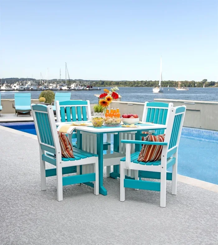 Amish Leisure Lawns Five Piece Garden Poly Dining Set