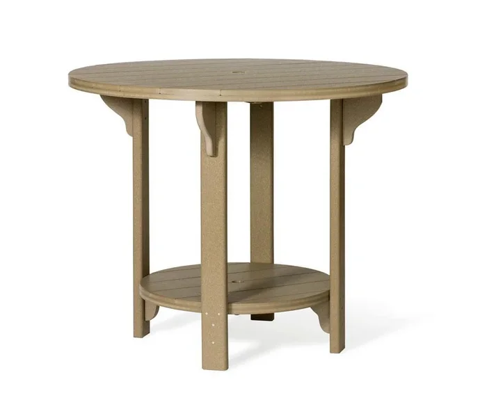 Amish Leisure Lawns Outdoor 48 Inch Round Poly Bar Table