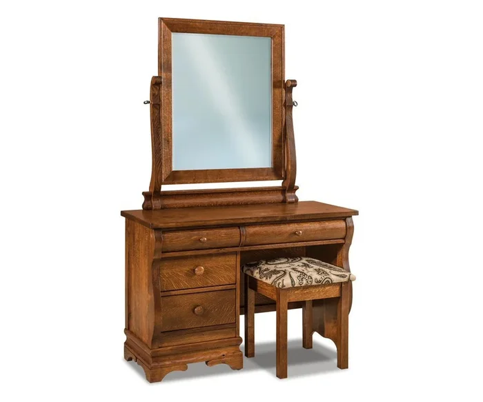 Amish Lydia Classic Sleigh 4-Drawer Vanity Dressing Table