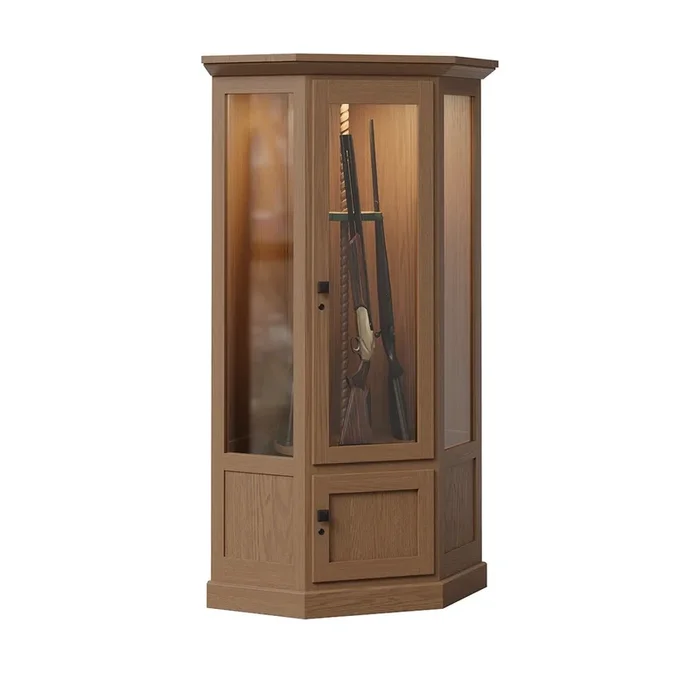 Amish Mission Corner Gun Cabinet- DutchCrafters Exclusive