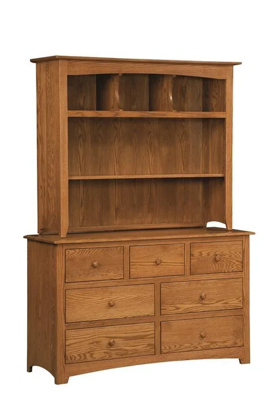 Amish Modelli Seven Drawer Dresser with Optional Hutch Top