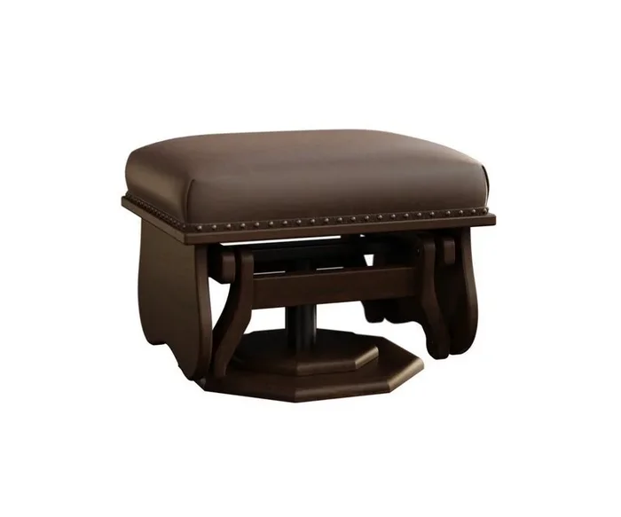Amish Oromocto Oak Wood Upholstered Gliding Ottoman – Quick Ship
