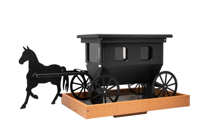 Amish Poly Horse and Buggy Bird Feeder