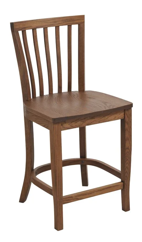 Amish Rainy Lake Contemporary Slat Back Stool Counter and Bar Stool