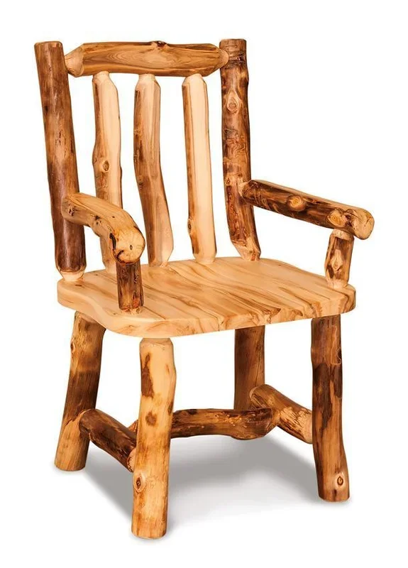 Amish Rustic Arm Log Chair