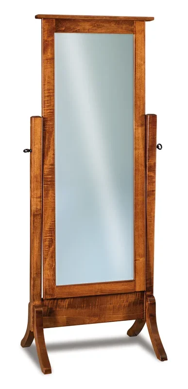Amish Shaker Floor Cheval Mirror with Optional Jewelry Storage