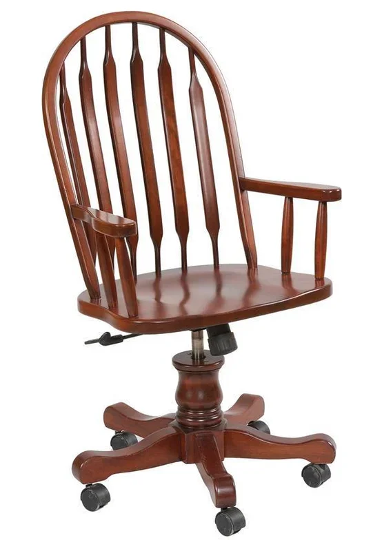 Amish Solid Wood Windsor Arrow Back Desk Chair